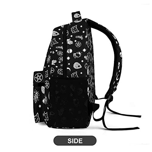 Qwalnely Goth Backpack, Gothic Skull Backpack Waterproof Laptop with Durable Shoulder Straps