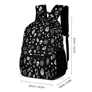 Qwalnely Goth Backpack, Gothic Skull Backpack Waterproof Laptop with Durable Shoulder Straps