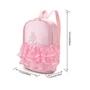 SEHXIM Cute Ballet Dance Backpack Tutu Dress Dance Bag Dance Bag for Girls Waterproof Small Duffle Bag Ballet Bags Gym Bag.(Pink)