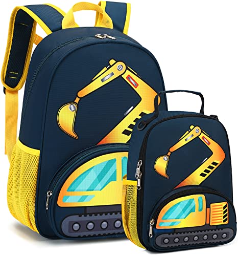 Backpack for Kids Boys Girls Preschool Kindergarten Bookbag Set with Lunch Box Toddler School Bag