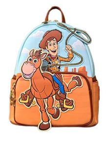 loungefly disney pixar toy story woody and bulleye mini backpack toyz n fun exclusive