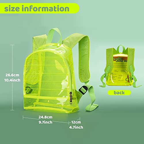 CCelia's Small Clear Backpack For Kids, Preschool Clear backpack For Toddlers, Transparent Backpack For Beach, Highlight Yellow