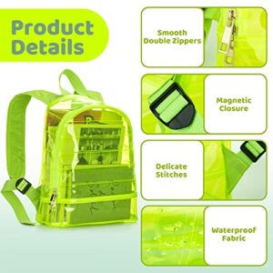 CCelia's Small Clear Backpack For Kids, Preschool Clear backpack For Toddlers, Transparent Backpack For Beach, Highlight Yellow