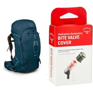 osprey atmos ag 65 men's backpacking backpack, venturi blue, large/x-large & osprey hydraulics bite valve cover, one size
