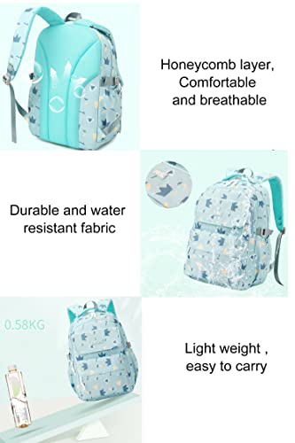 JiaYou Girls Women Backpack Junior Middle School Daypack High School University Laptop Bag(Green Backpack-3Pcs,29 Liters)