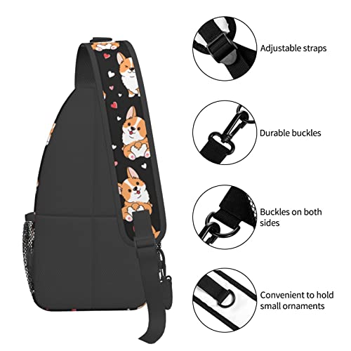 Yrebyou Dog Sling Bag Travel Sling Backpack Casual Shoulder Daypack Waterproof Sport Climbing Runners