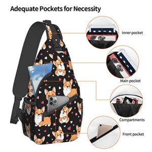 Yrebyou Dog Sling Bag Travel Sling Backpack Casual Shoulder Daypack Waterproof Sport Climbing Runners