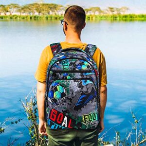 gxtvo 3PCS Laptop Backpack for Men, 17 Inch Water Resistant College Computer Bookbag with Lunch Box, Durable Business Bag Set for Teenagers Boys