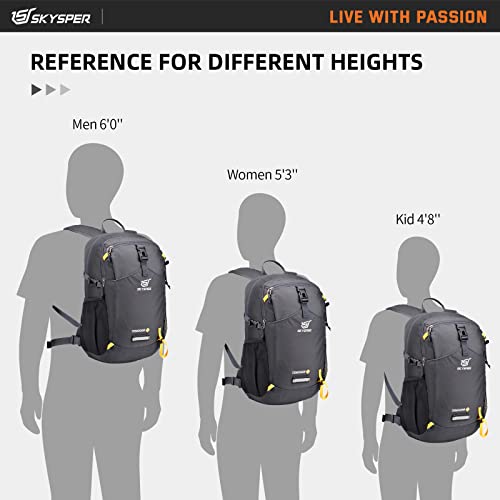 SKYSPER Small Daypack 20L Hiking Backpack Lightweight Travel Day Pack with Waist Strap for Women Men(Darkgray)