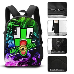 Uqesjik 3Pcs Backpack Set Bookbag Lightweight Laptop Backpack Insulated Lunch Box Cute Pencil Case Daypack Shoulder Bags