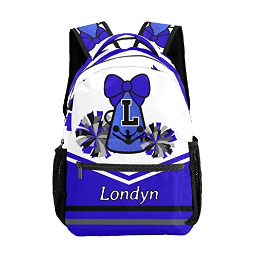 Zaaprint Customized Bright Blue Cheer Cheerleaders Waterproof Backpack with Name for Hiking Camping Picnic