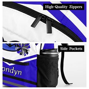 Zaaprint Customized Bright Blue Cheer Cheerleaders Waterproof Backpack with Name for Hiking Camping Picnic