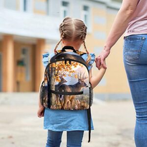 Small Backpack Travel Backpack,Carry On Backpack,forest tree deer,Women Mini Backpack Casual Daypack