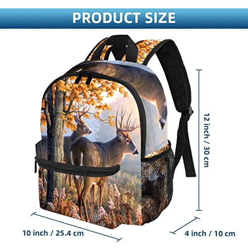 Small Backpack Travel Backpack,Carry On Backpack,forest tree deer,Women Mini Backpack Casual Daypack