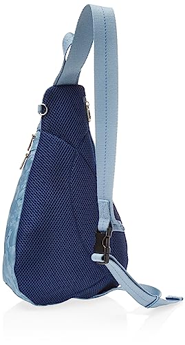 Sakroots Women's On The Go Sling Backpack in Nylon Eco Twill, Denim in Bloom