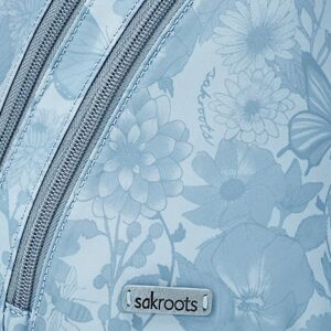 Sakroots Women's On The Go Sling Backpack in Nylon Eco Twill, Denim in Bloom