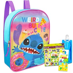 disney lilo and stitch mini backpack set for girls - bundle with 11'' stitch backpack, water bottle, stickers, more | stitch backpack mini