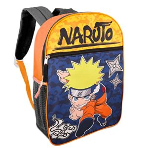 Action Comics Naruto Backpack for Boys - Bundle with Naruto Backpack, Water Bottle, Stickers, and More | Naruto Backpacks for Boys 8-12