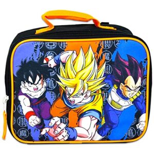 Action Comics Dragon Ball Z Backpack with Lunch Box - Bundle with 16” Dragon Ball Backpack, Dragon Ball Lunch Bag, Stickers, More | Dragon Ball Backpack for Boys