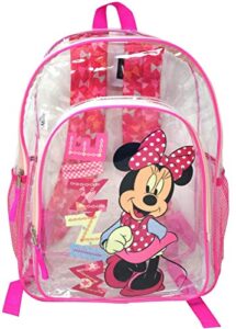 disney minnie mouse transparent 16" backpack