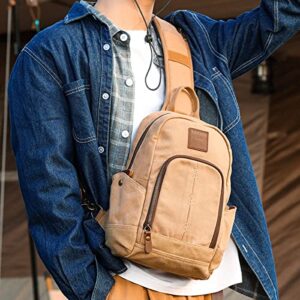 XINCADA Mens Sling Backpack Canvas Shoulder Bag Small Mesenger Bag for Travel