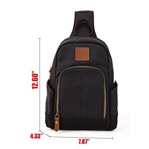XINCADA Mens Sling Backpack Canvas Shoulder Bag Small Mesenger Bag for Travel