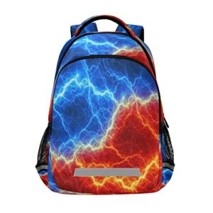 mnsruu elementary school backpack lightning kid bookbags for boys girl ages 5 to 12