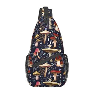 colorful mushrooms sling bag crossbody bags for women sling backpack travel hiking casual daypacks chest shoulder bag