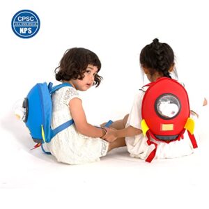 Supercute Kids Rocket Backpack, Toddler Travel Backpack for 3-8 Year Old Boys Girls Waterproof Bookbag for Student (Blue)