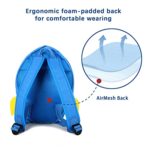 Supercute Kids Rocket Backpack, Toddler Travel Backpack for 3-8 Year Old Boys Girls Waterproof Bookbag for Student (Blue)