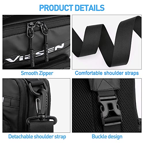 Anti Theft Sling Bag Shoulder Crossbody Backpack Chest Bag for Men Women Multipurpose Waist Pack with USB Charging Port (Black)