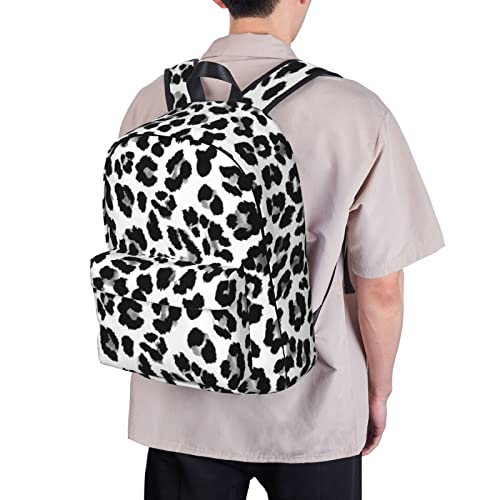 Affilleve Leopard Print Casual School Backpack For Teen Girls Boys, Travel Hiking Shoulder Daypack Bag For Men Women