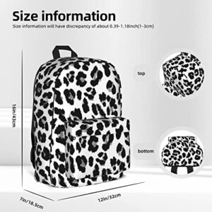 Affilleve Leopard Print Casual School Backpack For Teen Girls Boys, Travel Hiking Shoulder Daypack Bag For Men Women