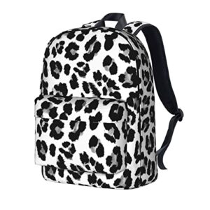 Affilleve Leopard Print Casual School Backpack For Teen Girls Boys, Travel Hiking Shoulder Daypack Bag For Men Women