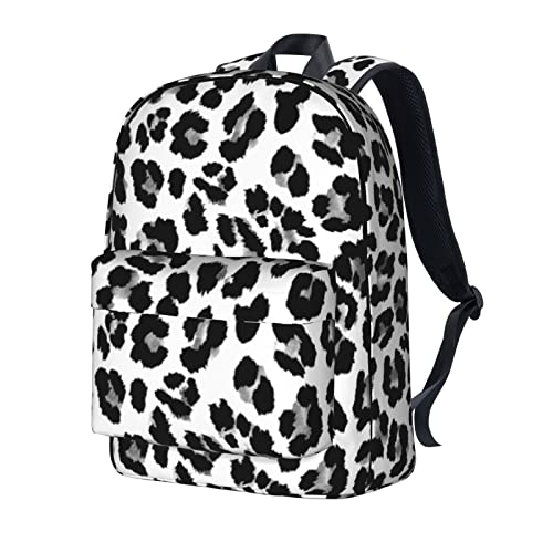 Affilleve Leopard Print Casual School Backpack For Teen Girls Boys, Travel Hiking Shoulder Daypack Bag For Men Women