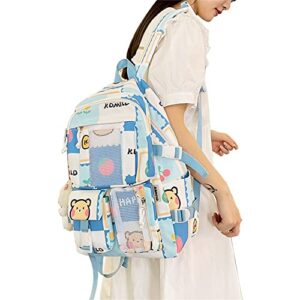 Futuredream Cute Aesthetic Backpacks ，For Teens Laptop Backpacks ， Bookbags for Teens Girls Women (With Rabbit Doll Pendant)