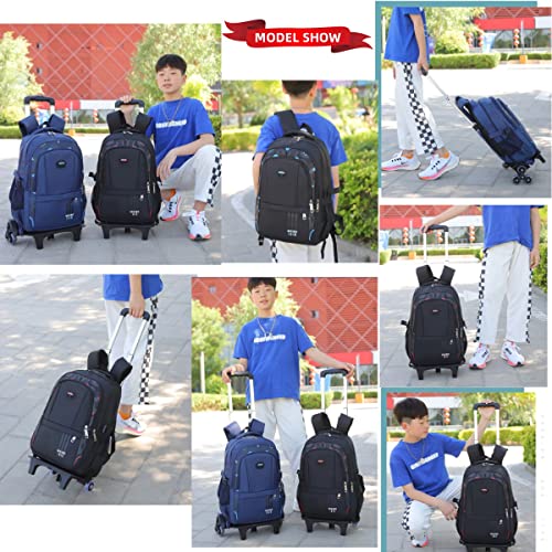 ZHANAO Rolling Backpack for Kids Luggage BookBag with Wheels Middle School Trolley Bag Wheeled Travel Backpack for Girls & Boys