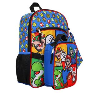 Bioworld Super Mario Bros Characters & Power-Ups 16" Youth 5-Piece Backpack Set