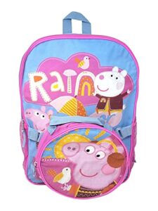 fast forward peppa pig 16" backpack with detachable insulated lunch bag for girls, peppa pig backpack for girls