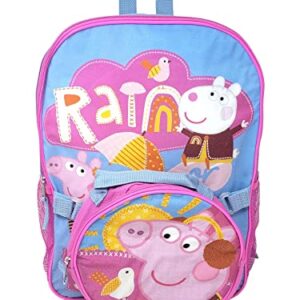 Fast Forward Peppa Pig 16" Backpack with Detachable Insulated Lunch Bag for Girls, Peppa Pig Backpack for Girls