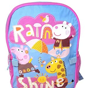 Fast Forward Peppa Pig 16" Backpack with Detachable Insulated Lunch Bag for Girls, Peppa Pig Backpack for Girls