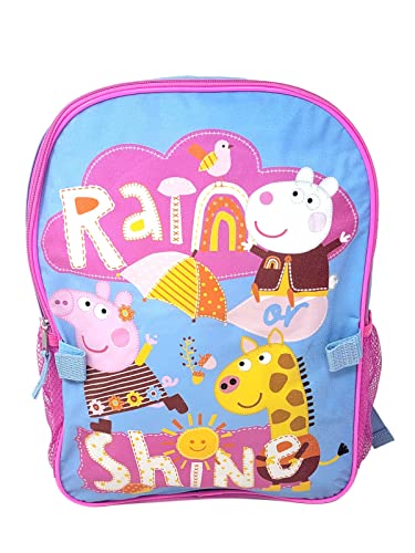 Fast Forward Peppa Pig 16" Backpack with Detachable Insulated Lunch Bag for Girls, Peppa Pig Backpack for Girls