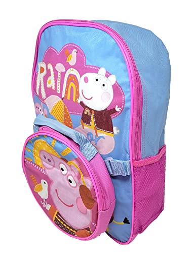 Fast Forward Peppa Pig 16" Backpack with Detachable Insulated Lunch Bag for Girls, Peppa Pig Backpack for Girls