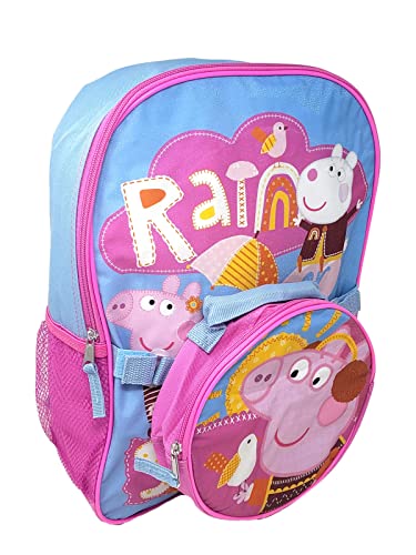 Fast Forward Peppa Pig 16" Backpack with Detachable Insulated Lunch Bag for Girls, Peppa Pig Backpack for Girls