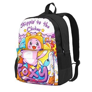 egvgxir backpack foxy anime boxy cartoon double shoulder bag for unisex 15.6 inch laptop bagpack large capacity travel backpack for hiking work camping