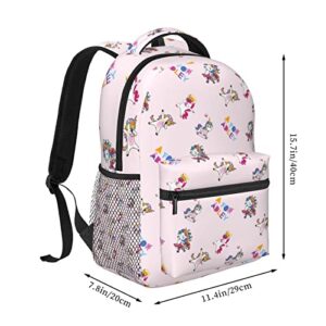 hgxim Pink School Backpack Pattern Lightweight Leisure Bag 3d Printing Large Capacity Pattern Leisure Bag Travel