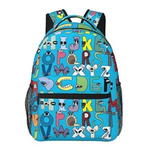 hgxim alphabet school backpack pattern lightweight leisure bag 3d printing large capacity pattern leisure bag travel