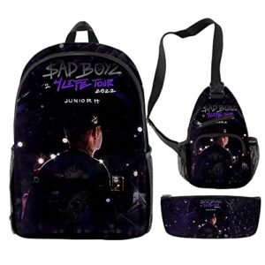 bingtiesha junior h backpack three-piece sets casual rapper harajuku singer oxford cloth travel bag style backpack (hl11068)