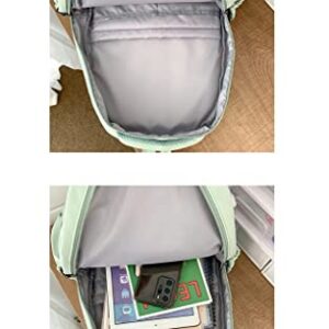 Cute Backpack Kawaii Backpack Aesthetic Supplies Cute Aesthetic Backpack for College Laptop Travel Supplies (Green)