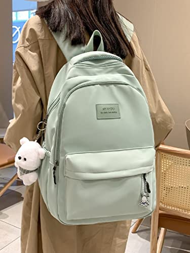 Cute Backpack Kawaii Backpack Aesthetic Supplies Cute Aesthetic Backpack for College Laptop Travel Supplies (Green)